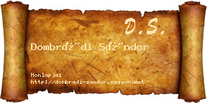 Dombrádi Sándor névjegykártya