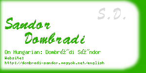 sandor dombradi business card